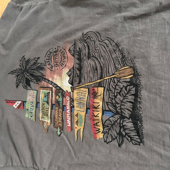 Crazy Shirts Long Sleeve T Shirt Men's Size L Aloha Hawaii Graphic Print Gray - Picture 7 of 11